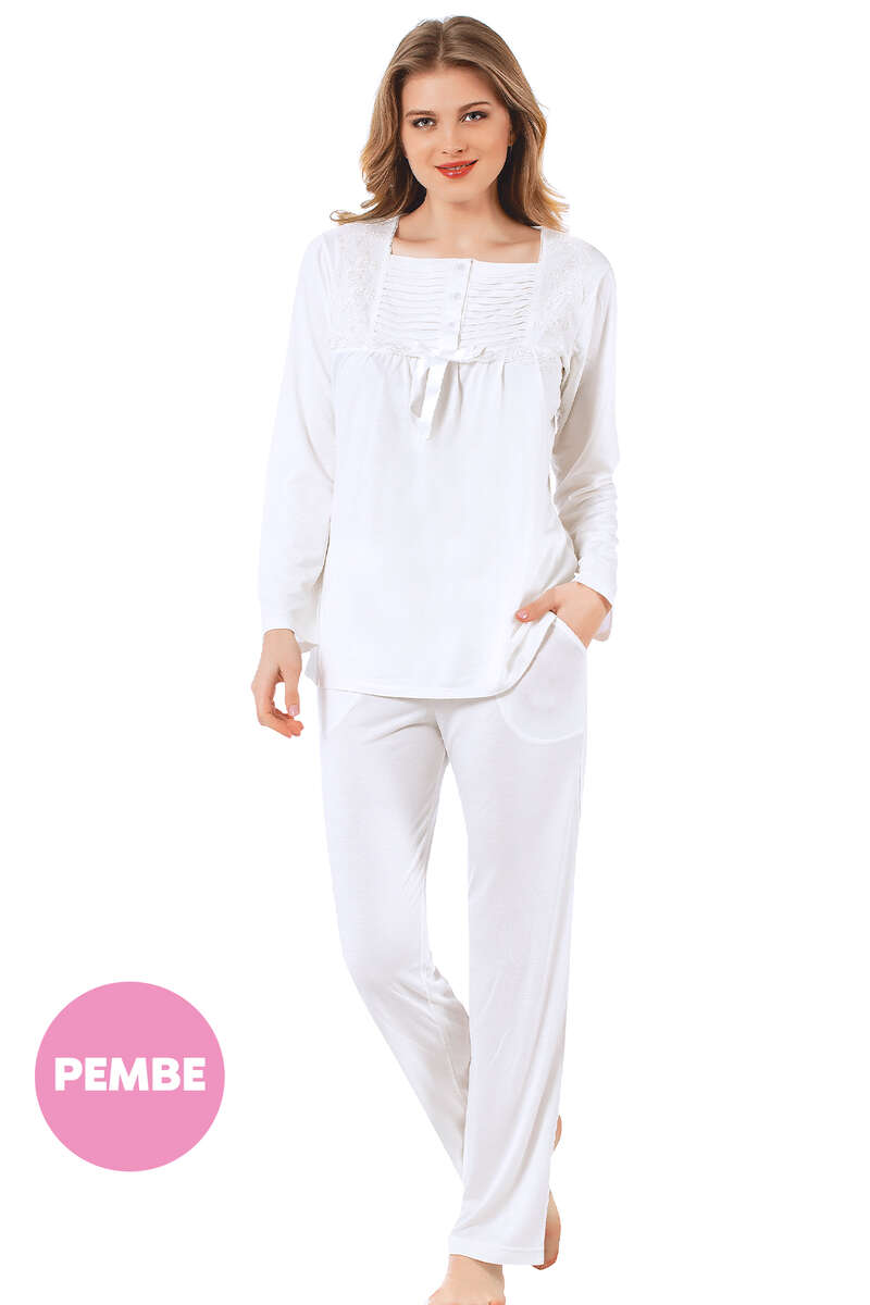 Kare Yaka Pijama Takımı