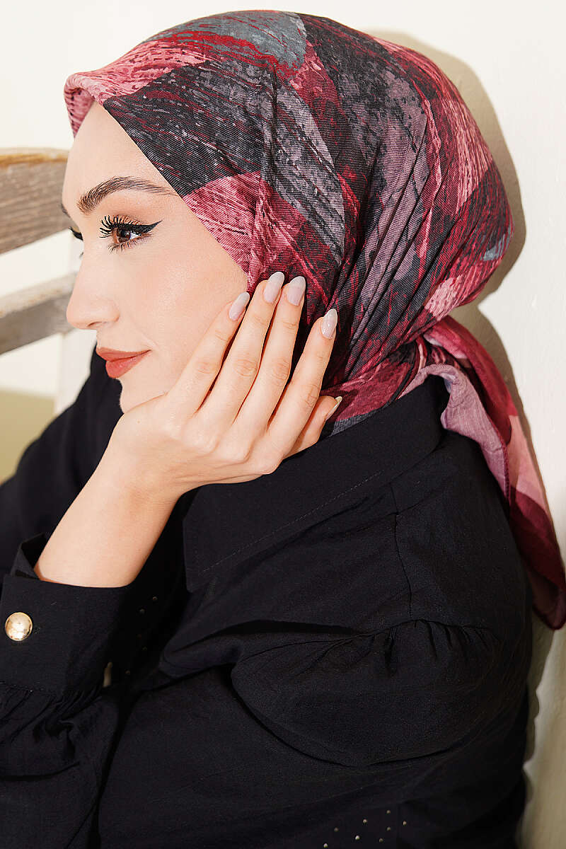 Karışık Desen Bambu Kraş Ayda Eşarp