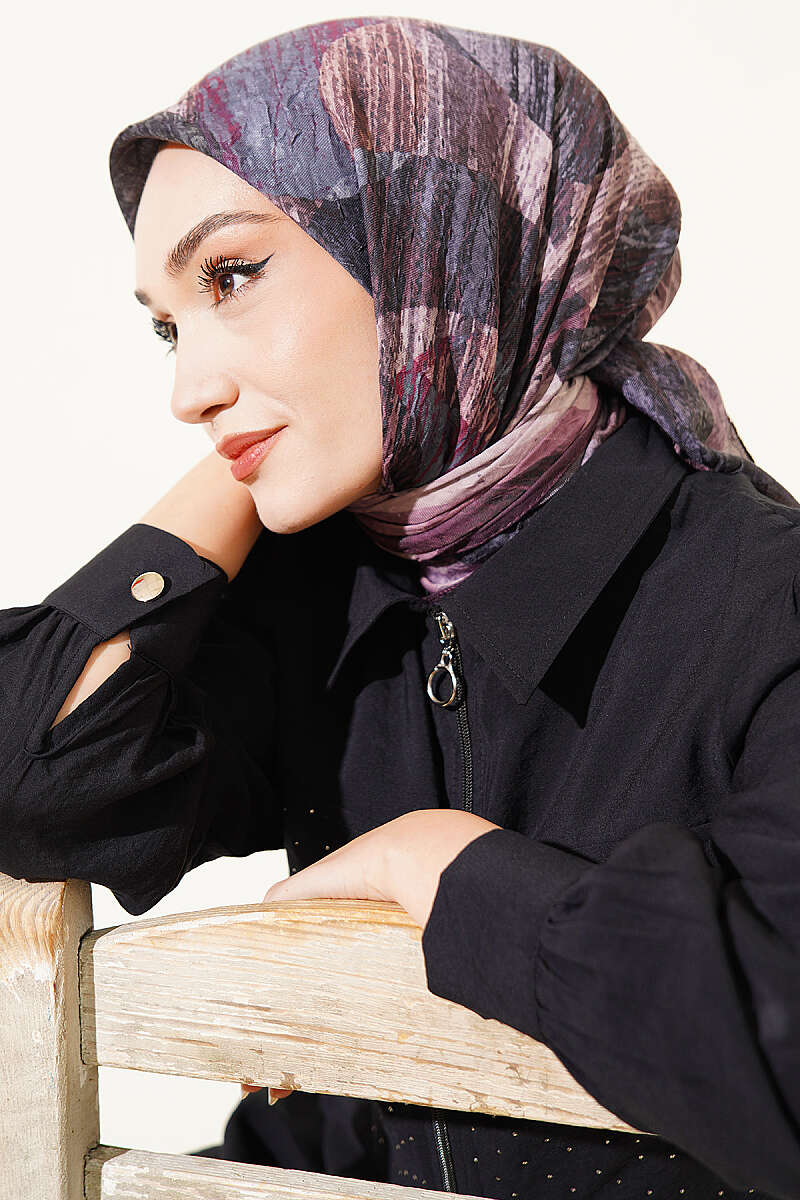 Karışık Desen Bambu Kraş Ayda Eşarp