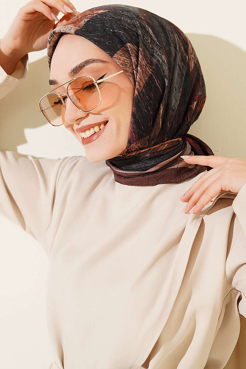 Karışık Desen Bambu Kraş Ayda Eşarp