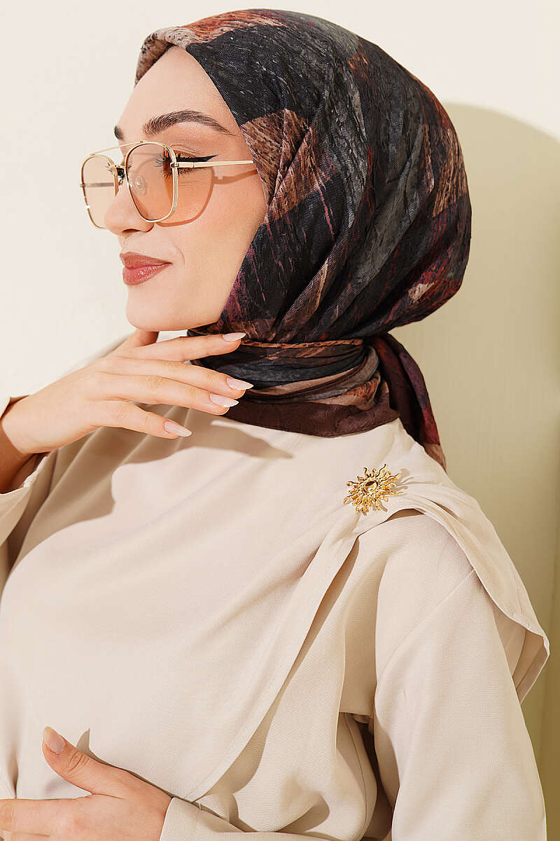 Karışık Desen Bambu Kraş Ayda Eşarp