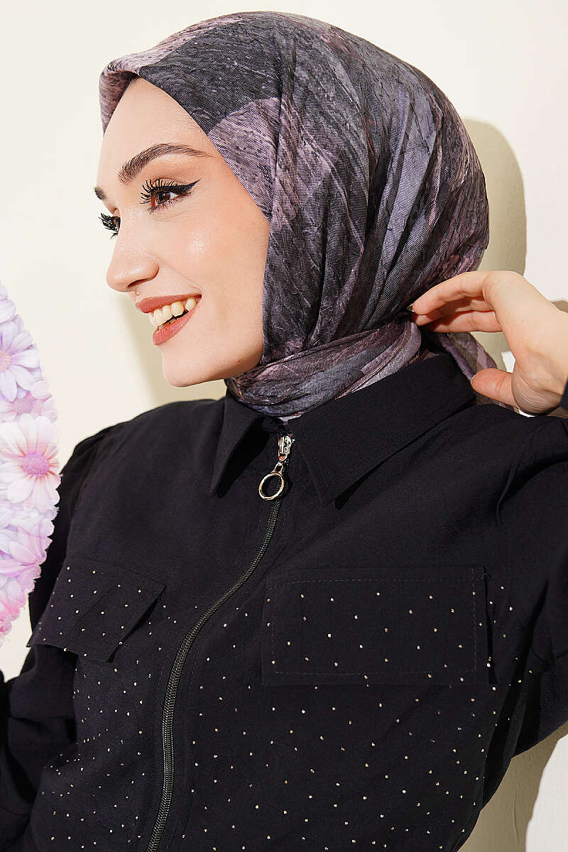 Karışık Desen Bambu Kraş Ayda Eşarp