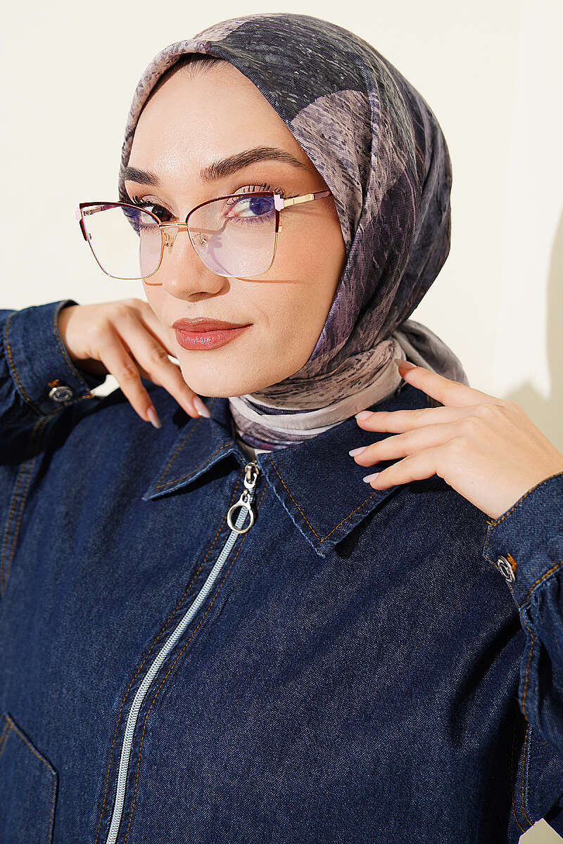 Karışık Desen Bambu Kraş Ayda Eşarp