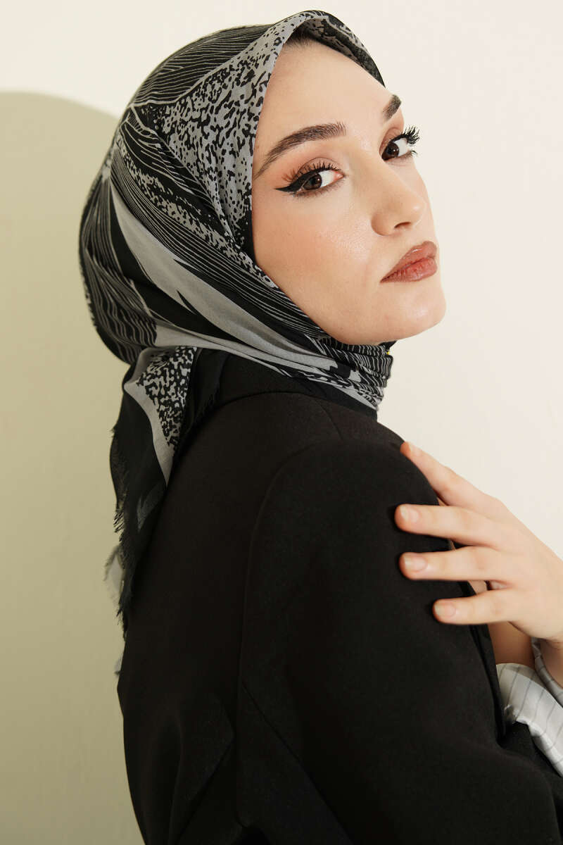 Karışık Desen Flamu Cotton Eşarp Asorti 12