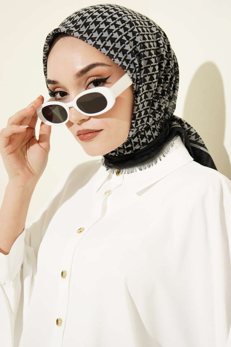 Karışık Desen Flamu Cotton Eşarp Asorti 3