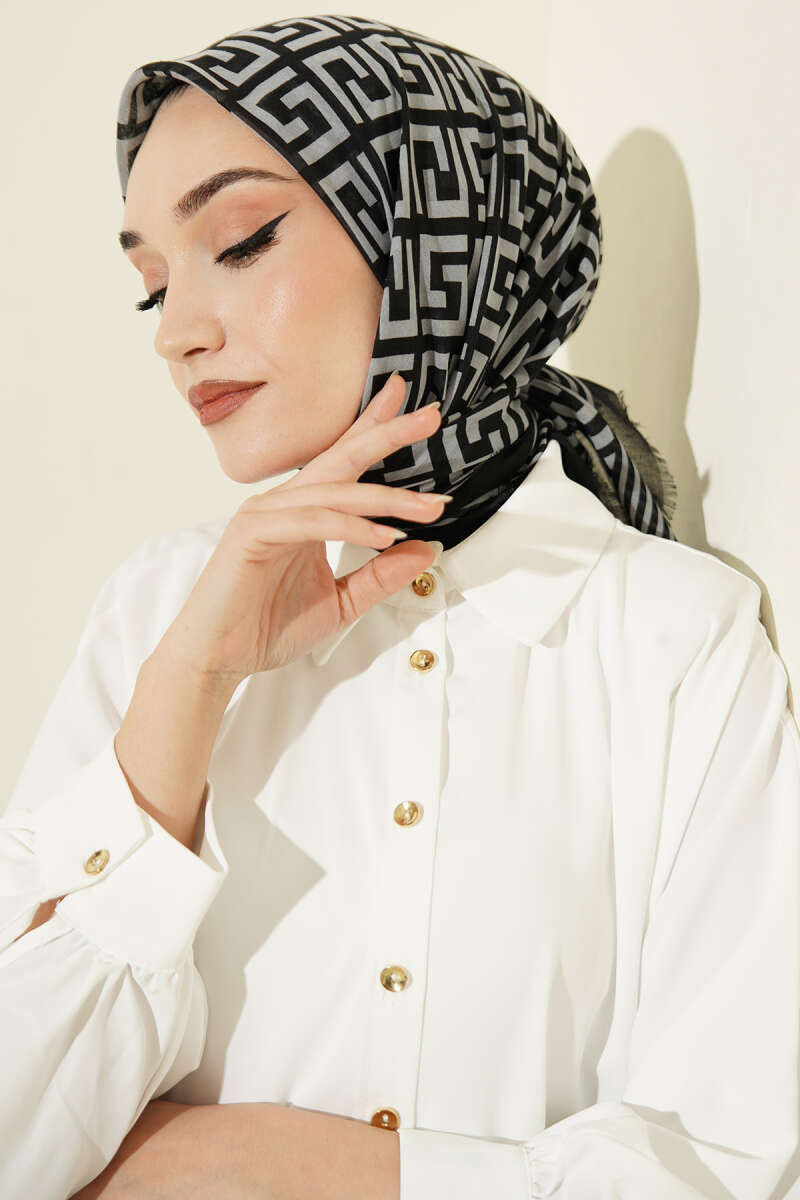 Karışık Desen Flamu Cotton Eşarp Asorti 9