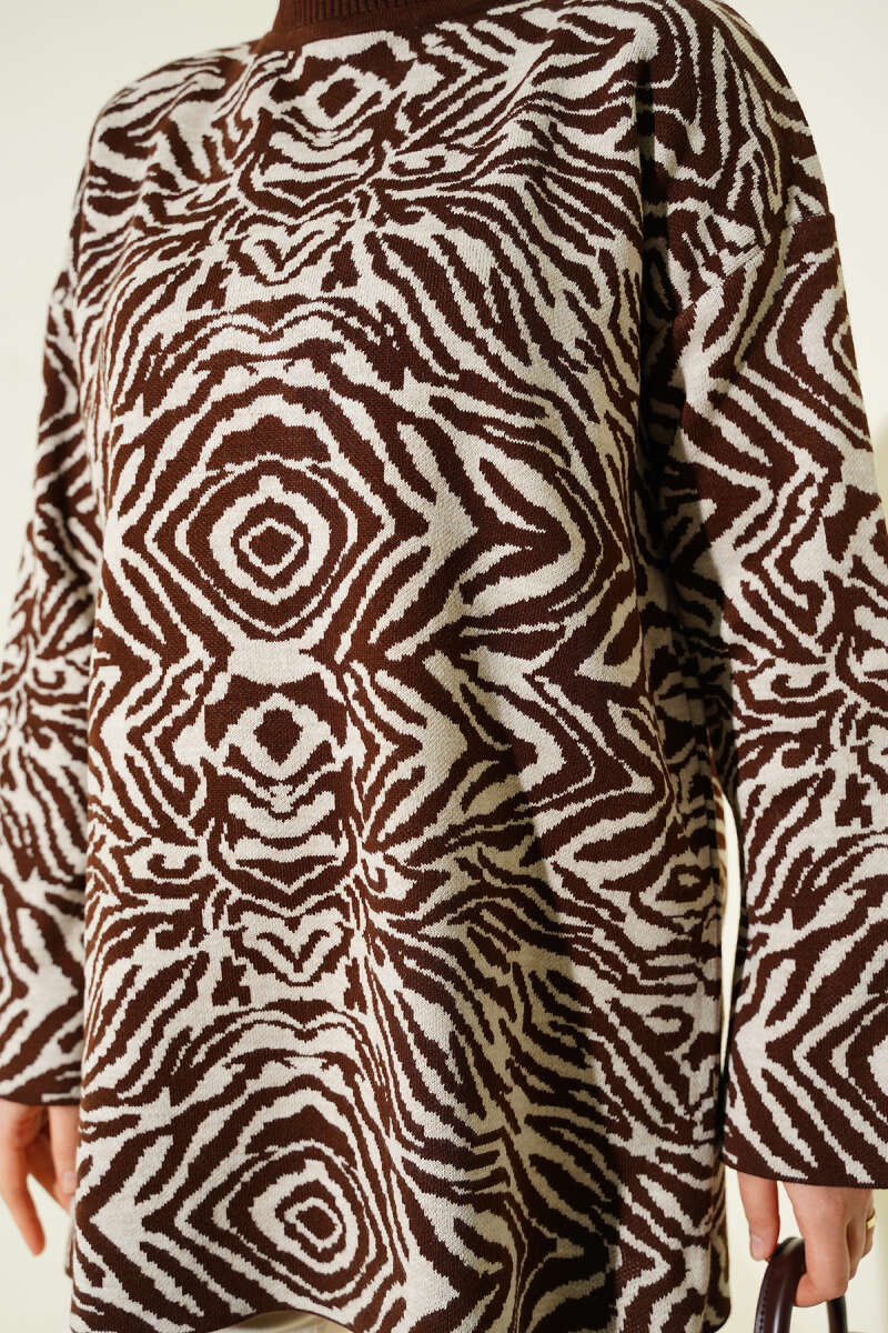 Karışık Desen Triko Tunik