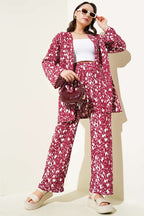 Karışık Desenli Bürümcük Kimono İkili Takım