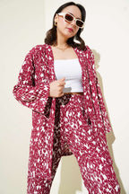 Karışık Desenli Bürümcük Kimono İkili Takım