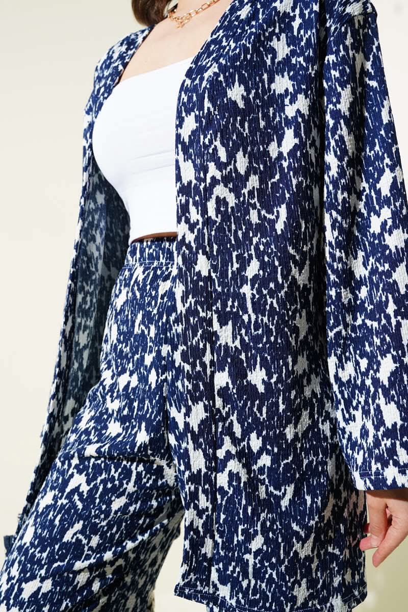 Karışık Desenli Bürümcük Kimono İkili Takım
