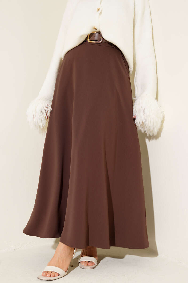 Kemerli Fermuarlı Basic Etek Главное изображение товара