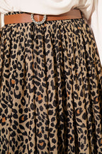 Kemerli Leopar Desen Tül Etek