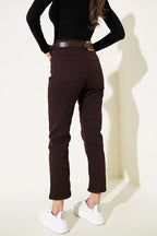 Kemerli Mom Kot Pantolon