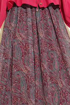 Kemerli Paisley Desen Şifon Etek