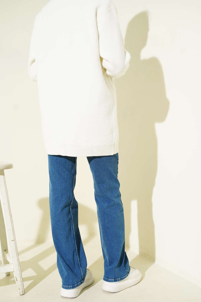 Kemerli Palazzo Kot Pantolon Açık Mavi