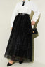 Kemerli Puantiyeli Organze Etek Siyah
