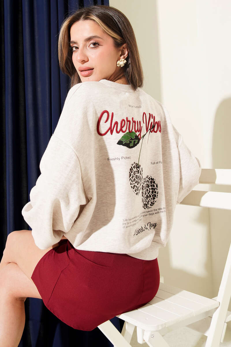 Cherry Embroidered Sweatshirt