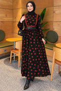 Polka Dot Frilled Dress Terracotta