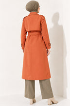Doublebreasted Collar Trench Coat with Epaulettes