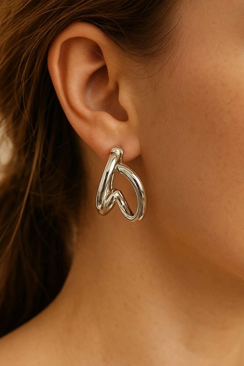 Curved Gold Coloured Earrings