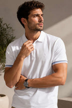 Kol Çizgili Polo Yaka Düğmeli Erkek T-shirt