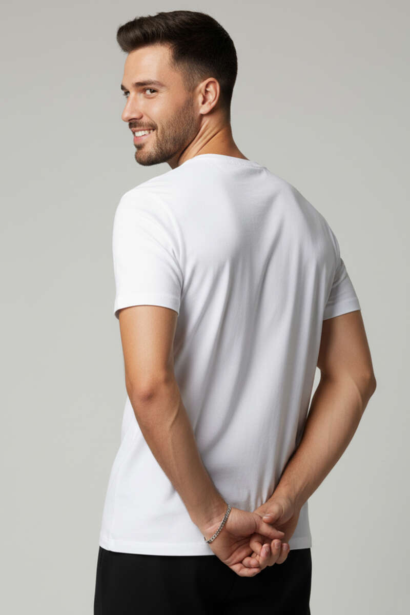 Kol Katlı Basic Erkek T-shirt