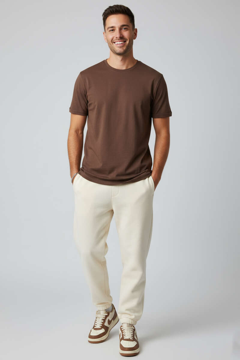Kol Katlı Basic Erkek T-shirt