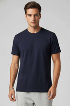 Kol Katlı Basic Erkek T-shirt Lacivert