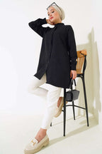 Kol Ve Yaka Fırfır Detaylı Gömlek