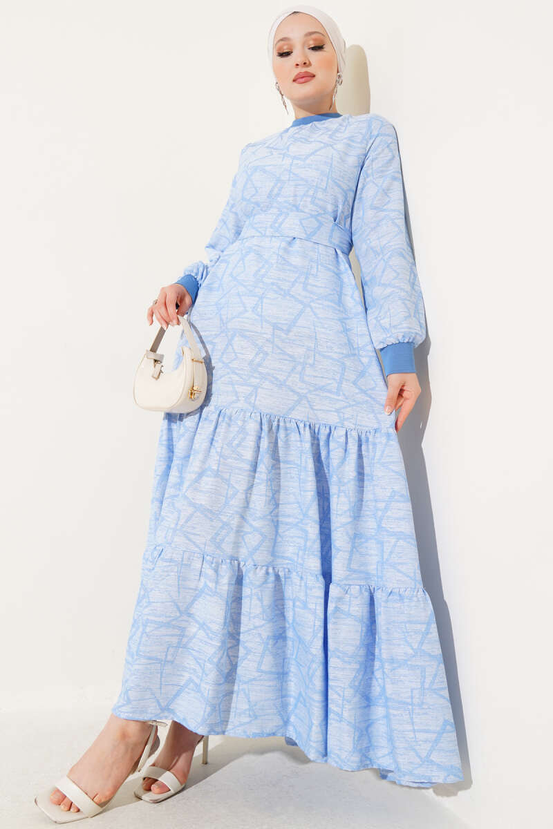 Gemustertes langes Kleid