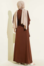 Kolları Çiçek Nakışlı Abaya