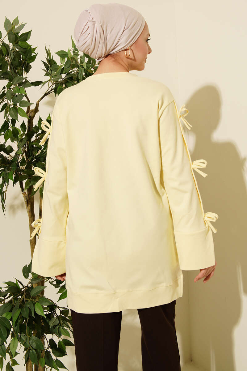 Kolları Fiyonk Detaylı Tunik Sarı