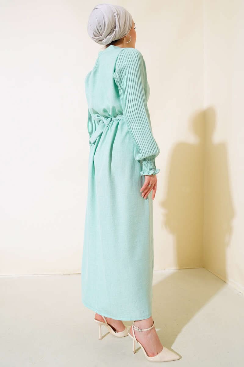 Kolu Piliseli Keten Elbise