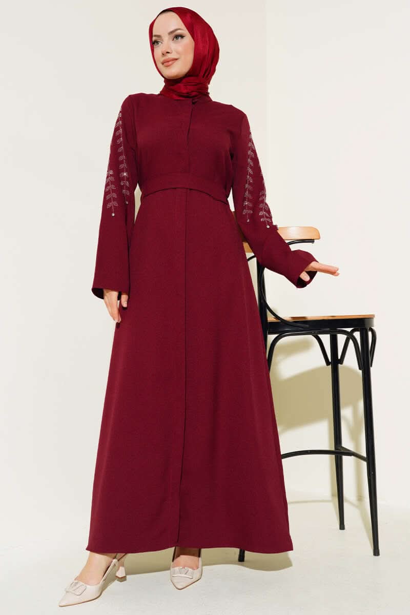 Kolu Taş Süslemeli Ferace