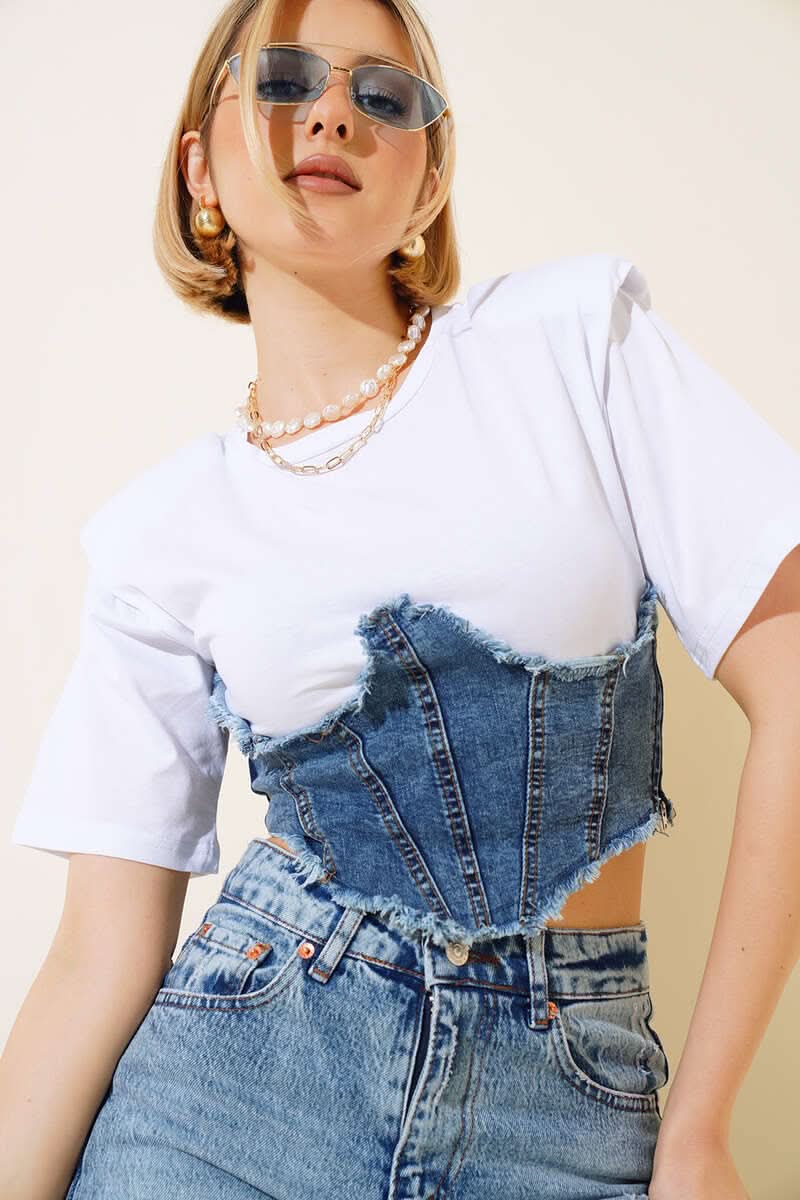 Kot Garnili Vatkalı T-shirt