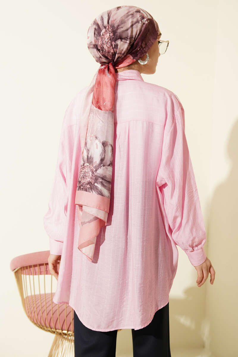 Kraşlı Oversize Gömlek