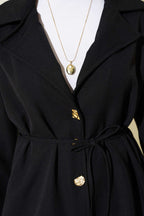 Kruvaze Yaka Gold Düğmeli Dabıl İkili Takım