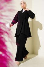 Double Breasted Side Tie Two Piece Set