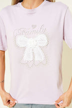 Kurdele Güpürlü T-shirt Lila