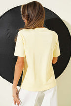 Kurdele Güpürlü T-shirt Sarı