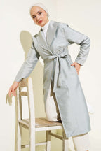 Kuş Gözlü Kuşaklı Trençkot