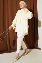 Bird Eye Detailed Balloon Sleeve Shirt