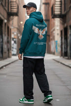 Bird Embroidered Hooded Men's Sweatshirt