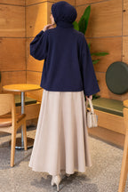 Basic Rundhalsbluse Braun