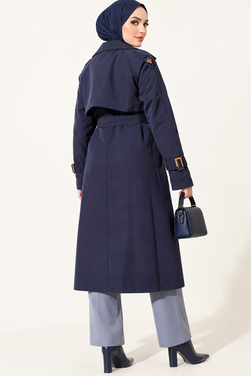 Doublebreasted Collar Trench Coat with Epaulettes