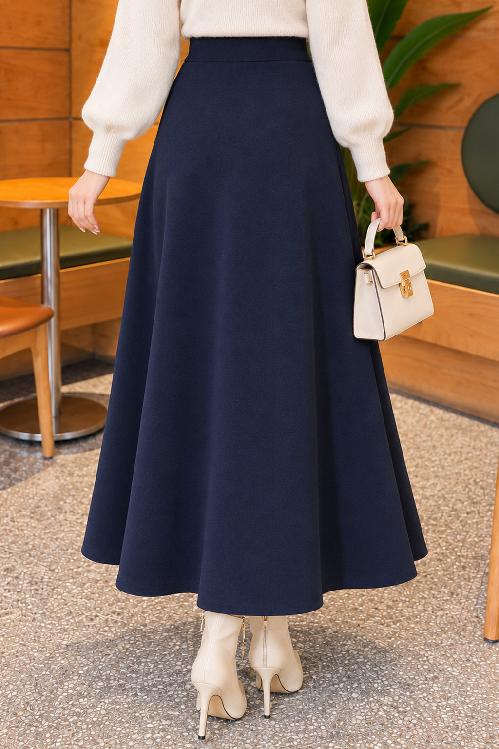Flared Basic Skirt with Elasticated Waist