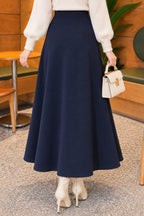 Flared Basic Skirt with Elasticated Waist