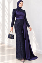 Draped, Beaded and Sequinned Evening Dress