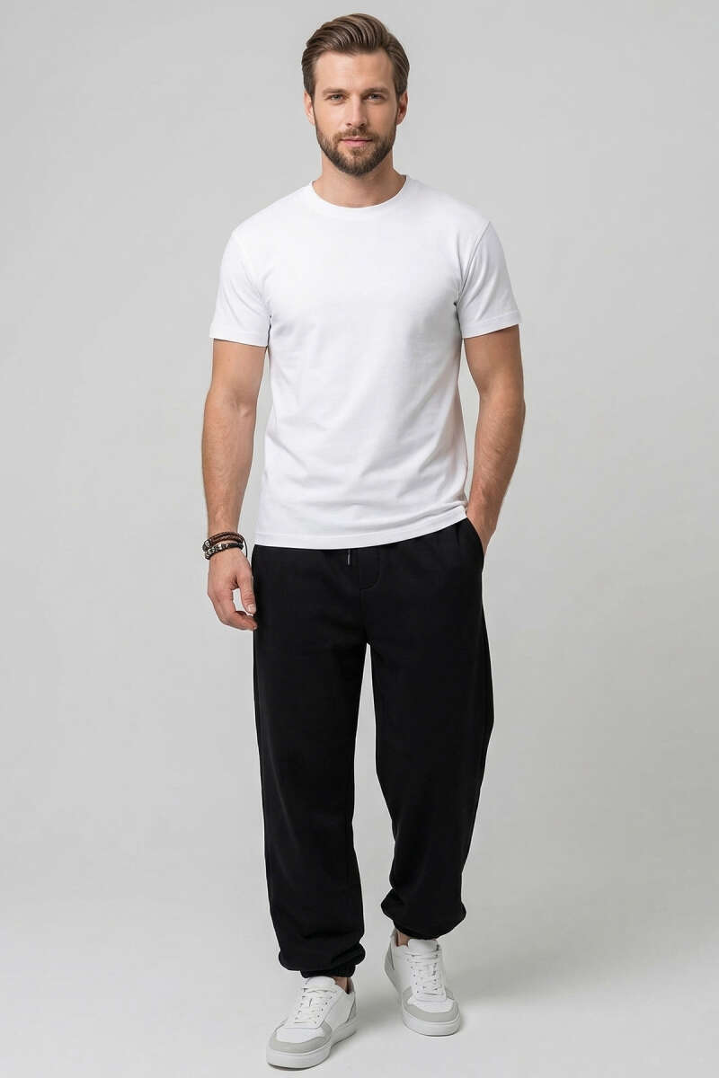 Lazer Kesim Basic Erkek T-shirt