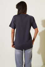 Lazer Kesimli Basic  T-shirt
